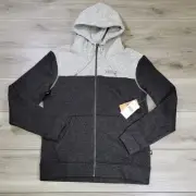 Quiksilver Sweatshirt Men's Medium Gray Black Keller Block Zip Up Hoodie New
