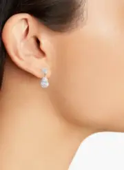 Nordstrom Cubic Zirconia Teardrop Earrings Silver NEW NWT N14