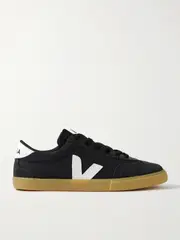 [VEJA] VEJA - Volley Suede And Leather-trimmed Canvas Sneakers - Black - IT36 IT 36 Black