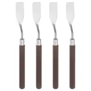 4pcs 16mm No.1 Painting Palette Knives Stainless Steel Spatula Red Wood Handle