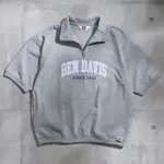 BEN DAVIS "COLLEGE LOGO HALF ZIP TOP" | 灰