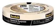 Scotch 2050-24AP Masking Tape, 0.94" Width, Tan