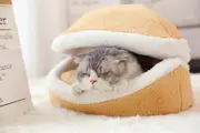 Plush Cave Cat Bed