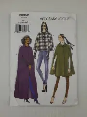 Vogue Sewing Pattern 8959 V8959 Misses Lined Cape 3 styles Size L-XXL 16-26 NEW