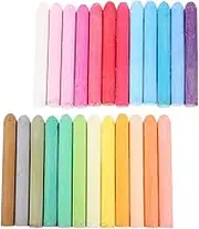HOMSFOU 48pcs Set Colored Chalk Set for Washable Dustless Sidewalk Chalk for Outdoor Play Blackboard Drawing Writing Playroom Essential for Young Artists