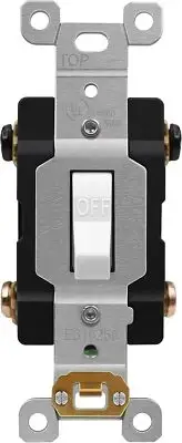 30 Amp Double-Pole Toggle Light Switch, 30A 120/277V, Self-Grounding, Industrial