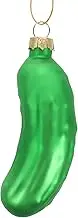 Kichvoe Glass Pickle Ornament - Green Christmas Tree Hanging Decoration - Cucumber Ornament for Window, Party, Photo Props
