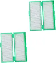 2pcs Box Slide Box Microscope Slides Storing Tool Microscope Slides and Covers Skateboard Holder Terrariums Tool Stand Skateboard Stand Microscope Slide Holder Glass Supplies Abs