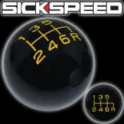 BLACK/YELLOW VINTAGE SHIFT KNOB 6 SPEED SHORT THROW SHIFTER SELECTOR 10X1.5 K12 (for: Honda)