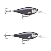 2x Rapala 5.5cm Shad Rap Elite (Floating) Fishing Lures - Gilded Matte Black UV