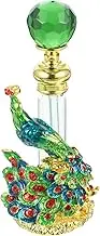 PRETYZOOM Antique Refillable Perfume Bottle Vintage Glass Travel Essence Dispenser Elegant Peacock Design for Essential Oils Fragrance and Personal Use