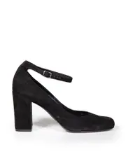 Black Suede Mary Jane High Heels