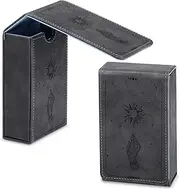 PU Leather Tarot Cards Case Moon Design Playing Cards Holder Tarot Deck Protective Case for Most Standard Size Playing Gothic Oracle(Sun Style)