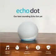 Echo Dot (Newest Gen) | Smart Speaker with Alexa | Glacier White