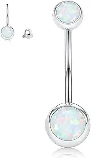[FUNLMO] 14G Belly Button Ring Titanium Belly Navel Ring 14mm Long Belly Button Jewelry Internally Threaded Navel Jewelry Vch Navel Belly Piercing Jewelry for Women Men