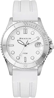 [MAXUM] Women's Liberty Stainless Steel Case, White Dial, White Silicone Strap MW23200L06 Sport Watch, Silver/White, 35mm
