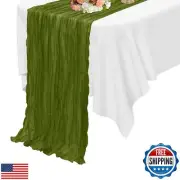 HIDARIRYO 13Ft Cheesecloth Table Runner, 35x157 Inch Boho Gauze Cheese Cloth