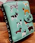 Dogs Vegan Leather Zipper Wallet 4.5" x 4"