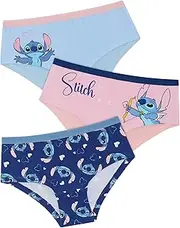 [Disney] Lilo & Stitch Three Pack Girls 95% Cotton/5% Elastane Stitch Hipster Briefs