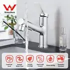 ACA Bathroom Pull Out Laundry Mixer Tap Vanity Basin Two Outlets Faucet Silver