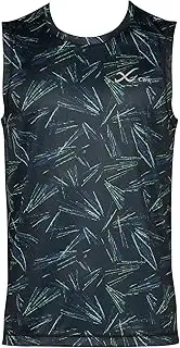 [CW-X] Wacoal DLO140 Men's Outerwear Top, Sweat Absorbent, Quick Drying, Blocks Over 90% of UV Rays, Sleeveless, Round Neck