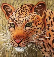 Needlepoint Handpainted JP Needlepoint Leopard in Grasses 10x10