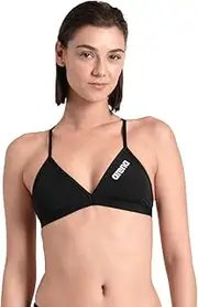 [arena] Women's Women's Team Swim Top Tie Back Solid Women's Team Swim TOP TIE Back Solid (Pack of 1) Black-White