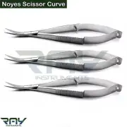 Micro Noyes Spring Action Scissor Curved Surgical Dissection Ophthalmic Shears
