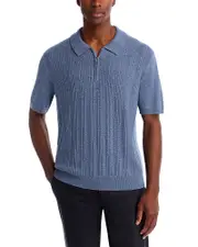 The Men's Store at Bloomingdale's Wool & Cashmere Ribbed Sweater Polo Shirt - Exclusive