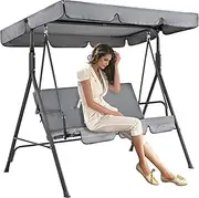 Swing Canopy Replacement, Swing Canopy Replacement with Seat Cover 2Pcs/Set Waterproof Outdoor for Garden, Grey