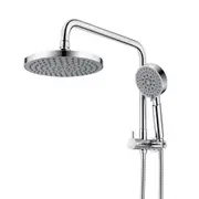 Chrome Round 8" Rain Shower Head Handheld Set Gooseneck Arm WELS