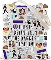 ZJXHPO Community Inspired Tote Bag Community Merch This is Definitely the Darkest Timeline Reusable Grocery Shopping Bag