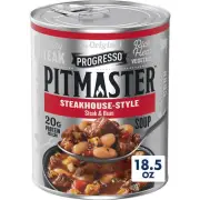 Progresso Pitmaster Steakhouse Style Steak and Bean, Gluten Free, Canned Soup, .