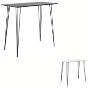 Bar Table Patio Garden Pub Bistro Restaurant Furniture Black/White vidaXL