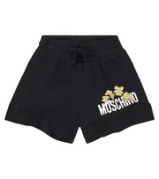 [Moschino Kids] Moschino Kids Teddy Bear cotton-blend jersey shorts Y 4 black