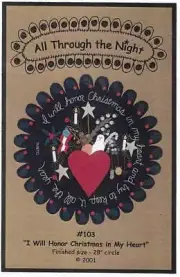 I Will Honor Christmas Wool Applique & Embroidery Pattern Bonnie Sullivan #103