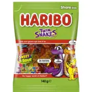 Haribo Sweet and Sour Twin Snakes Candy 140g