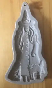 Brown Bag Good Witch Cat Broom Halloween Cookie Mold Stamp Press Ornaments Choc
