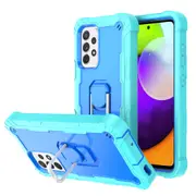 MCC Stylish Shockproof Samsung Galaxy A52 4G 5G Case Cover Heavy Duty A525 [Light Blue+Blue]