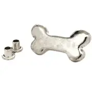 Dog Bone Concho Shiny Nickel Rivet Back 1-1/4" 7769-02