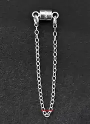 4.5mm BRACELET 14k TINY Magnetic Clasp Converter WHITE Gold w/ 2" SAFETY CHAIN