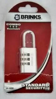 BRINKS 3-Dial 26mm Resettable Combination Keyless Security PADLOCK Ship