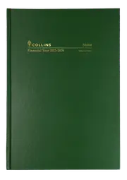 2025-2026 Financial Year Diary Collins A6 Week to View Green 36M4.P40