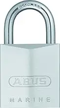 ABUS Marine Padlock 75IB/50 gl.-7561 - Keyed Alike - Weatherproof - Brass Lock Body with Nickel Pearl Coating - ABUS Security Level 7 - Silver