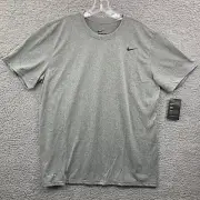 Nike Shirt Men Extra Large Gray Black Swoosh Dri-Fit Legend Short Sleeve Tee