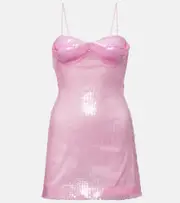 [David Koma] David Koma Sequined minidress AU 14 pink
