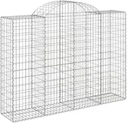 Arched Gabion Basket 200x50x140/160cm Galvanised Iron - Garden Planter, Outdoor Decorative Border, Durable & Rust-Resistant for Landscaping