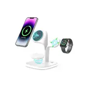 Wireless Charging Station Charging Stand Wireless Charger for iPhone 15/14/13/12 Series Apple Watch Series-White