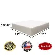 FoamRush 21" x 21" High Density Upholstery Foam Cushion (Made in USA)