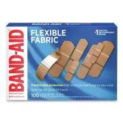 BAND-AID 11507800 Flexible Fabric Adhesive Bandages - Assorted (100/BX) New